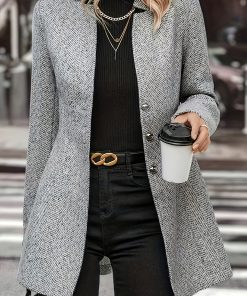 Fashion Women's Tweed Jacket - Stylish Slimming, Medium-Long, Casual Tweed Coat -  For Women - Suitable for Fallu002FWinter - Perfect Gift for Fashionable Women